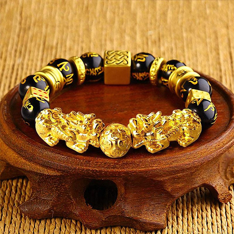 Double Pixiu Bracelet – Feng Shui Wealth & Protection Charm Jewelry