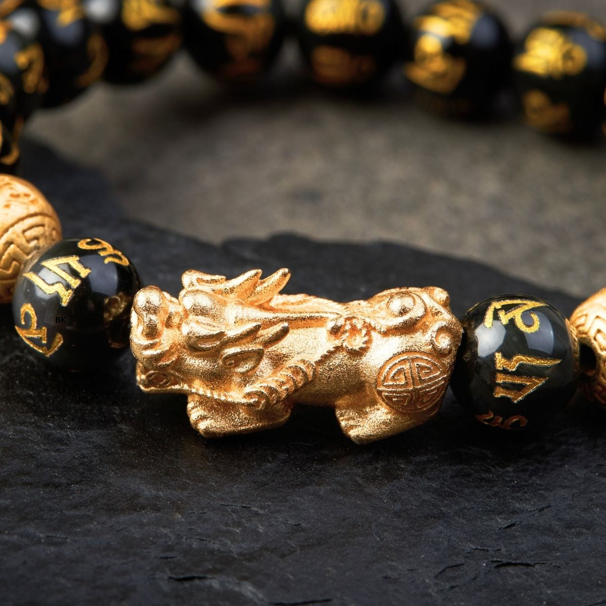 Feng Shui Pixiu Black Obsidian Wealth Bracelet – Attract Money, Luck & Protection