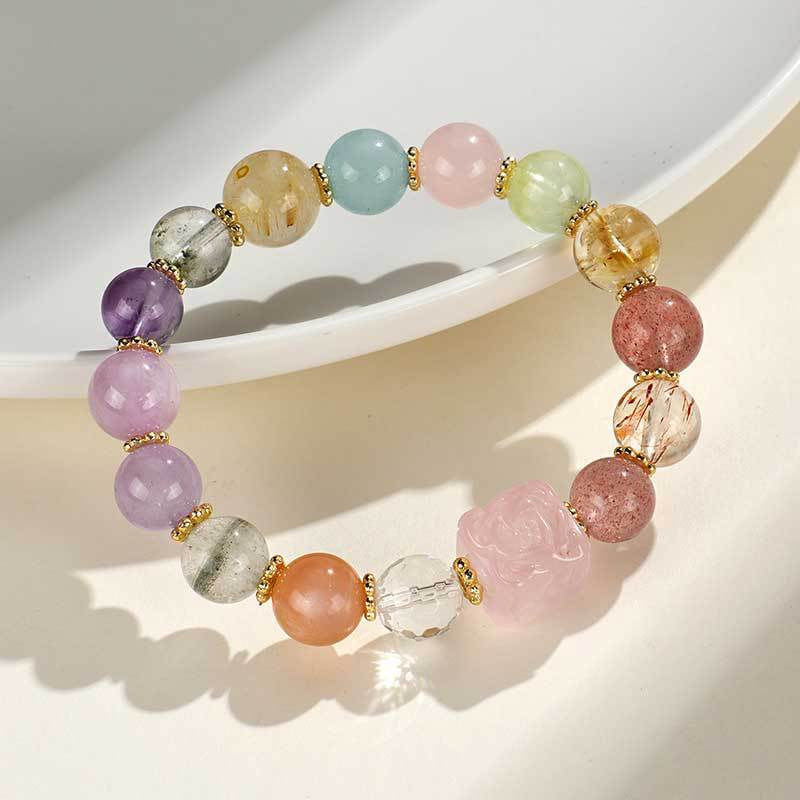 Phoenix Among Peonies Multi-Treasure Gemstone Bracelet