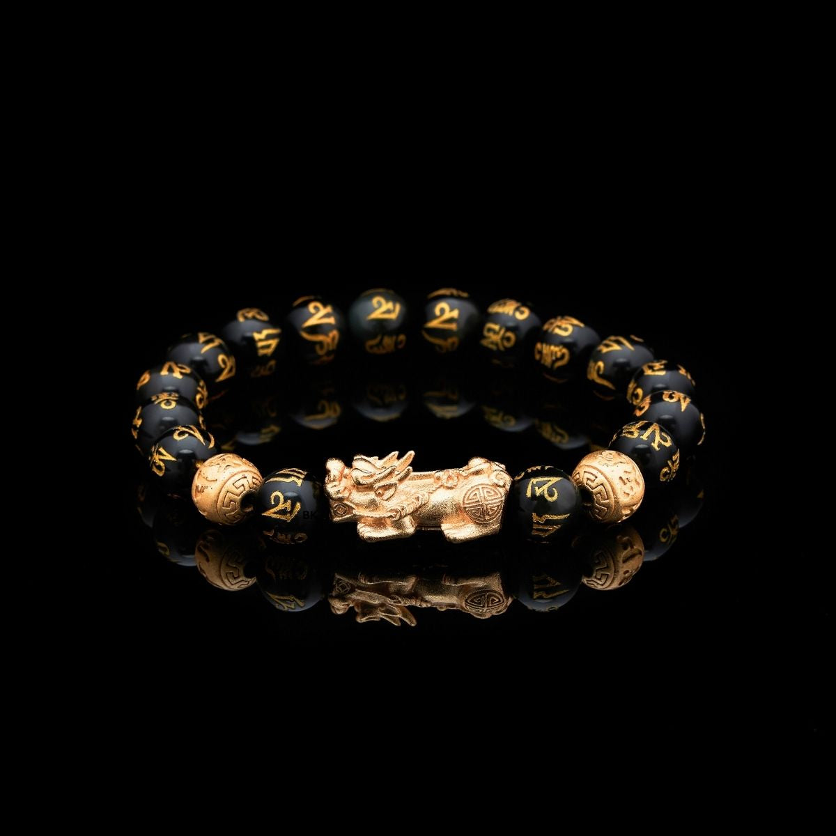 Feng Shui Pixiu Black Obsidian Wealth Bracelet – Attract Money, Luck & Protection