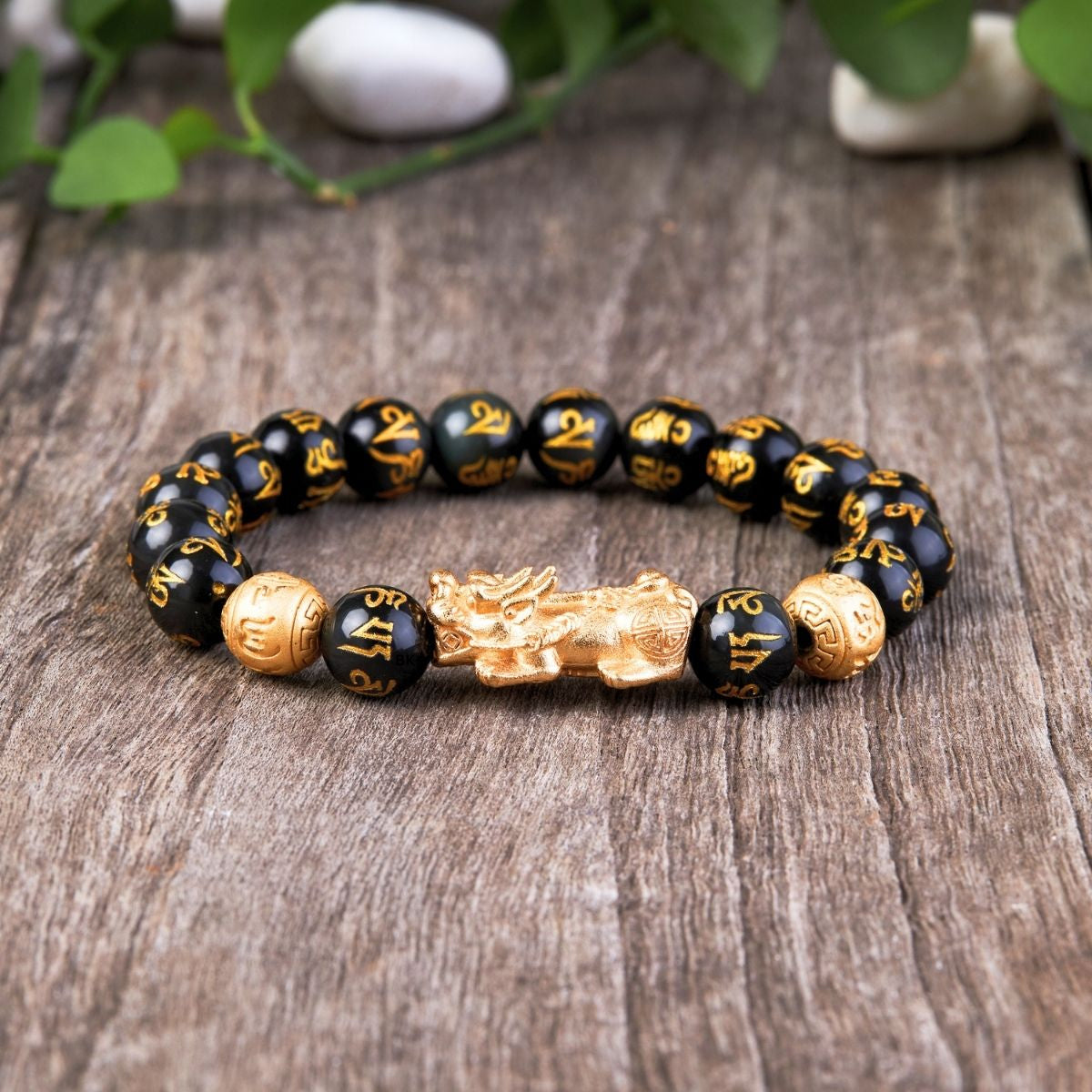 Feng Shui Pixiu Black Obsidian Wealth Bracelet – Attract Money, Luck & Protection