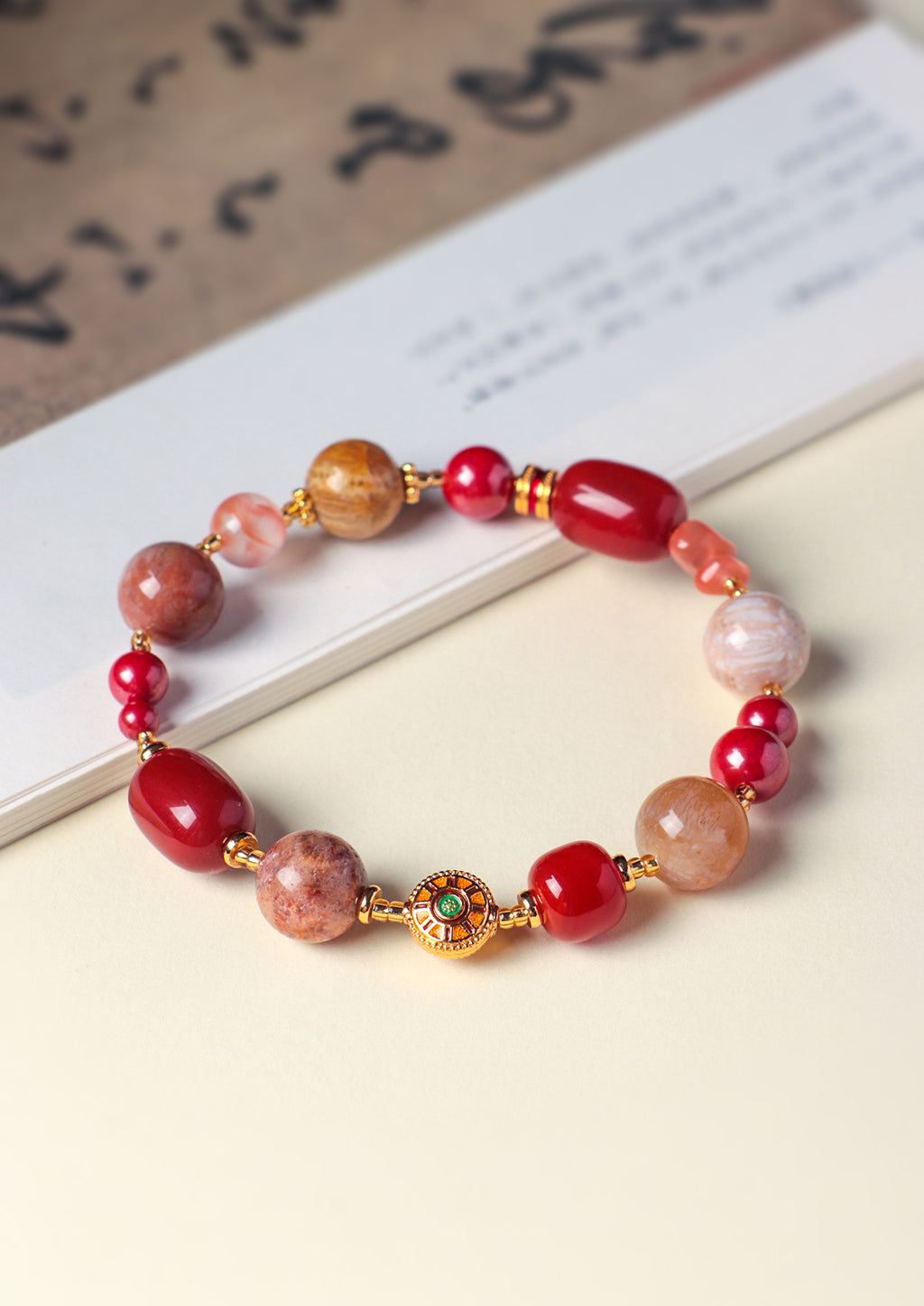 Dunhuang Colors Auspicious Gemstone Bead Bracelet