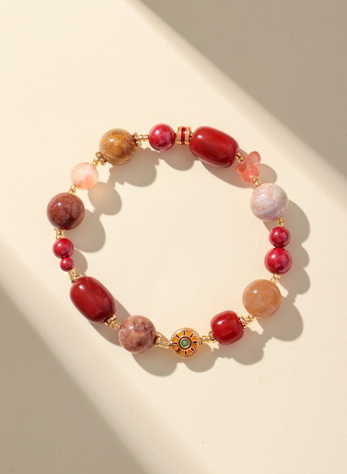 Dunhuang Colors Auspicious Gemstone Bead Bracelet