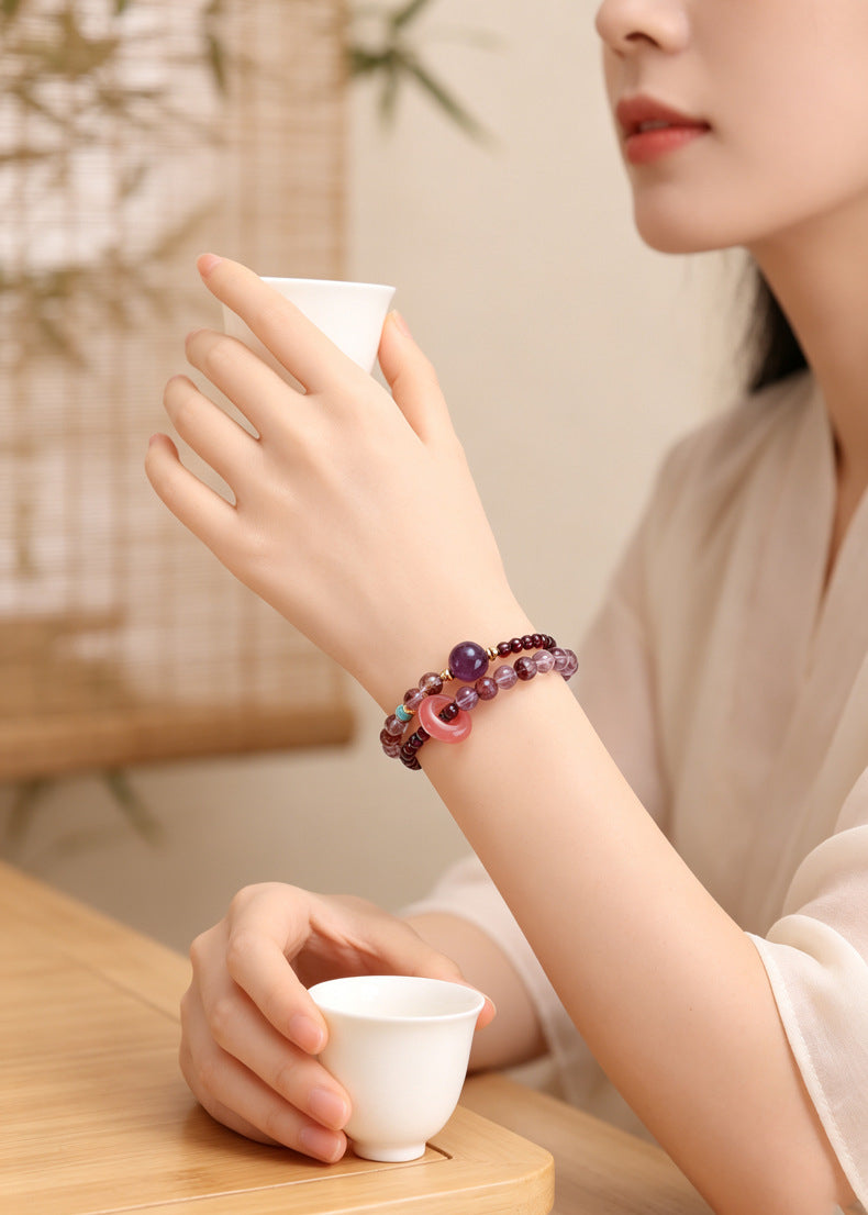 The Li Fire Talisman: Authentic Amethyst & Harmony Gemstone Bracelet