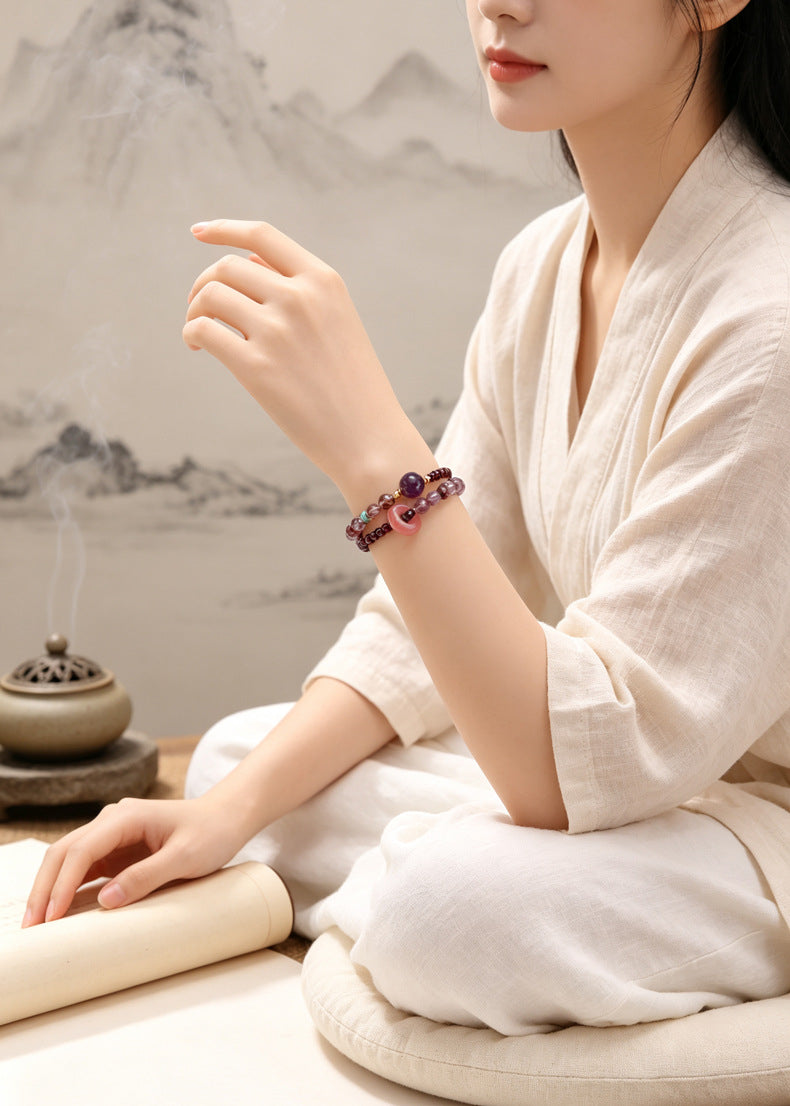 The Li Fire Talisman: Authentic Amethyst & Harmony Gemstone Bracelet