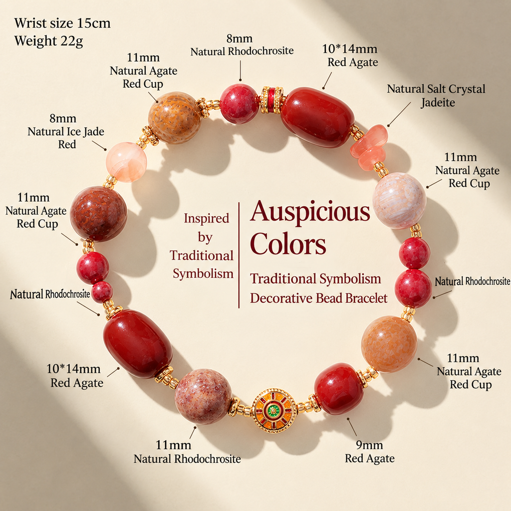 Dunhuang Colors Auspicious Gemstone Bead Bracelet