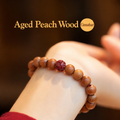 Sacred Peach Wood & Cinnabar Protection Bracelet – Authentic Feng Shui Peace Talisman