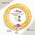 Wealth-Attracting Citrine & Amethyst Double-Strand Bracelet