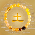 Five Elements Earth Crystal Wealth Bracelet | Natural Citrine Sunstone Feng Shui Jewelry