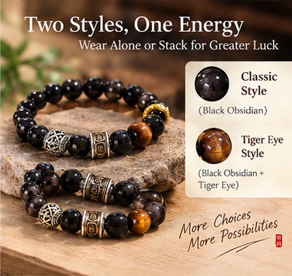 Six-Syllable True Word Obsidian Bracelet