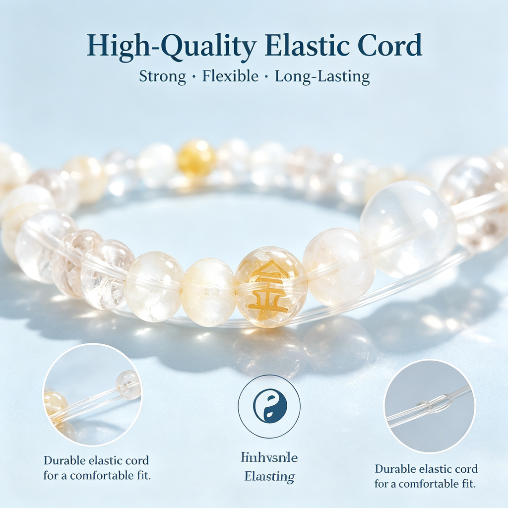 Five Elements Gold Crystal Wealth Bracelet | Natural Gemstone Feng Shui Jewelry