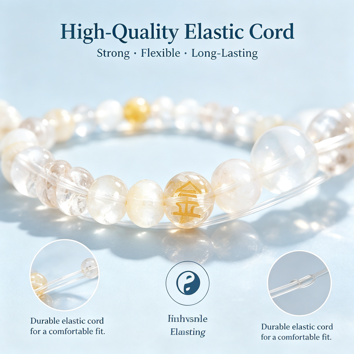 Five Elements Gold Crystal Wealth Bracelet | Natural Gemstone Feng Shui Jewelry
