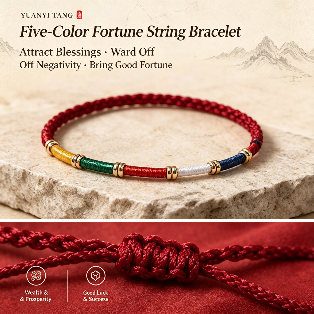 Five-Color Fortune String Bracelet – Protection, Blessings & Good Luck
