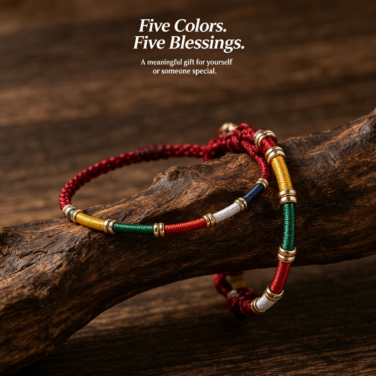 Five-Color Fortune String Bracelet – Protection, Blessings & Good Luck