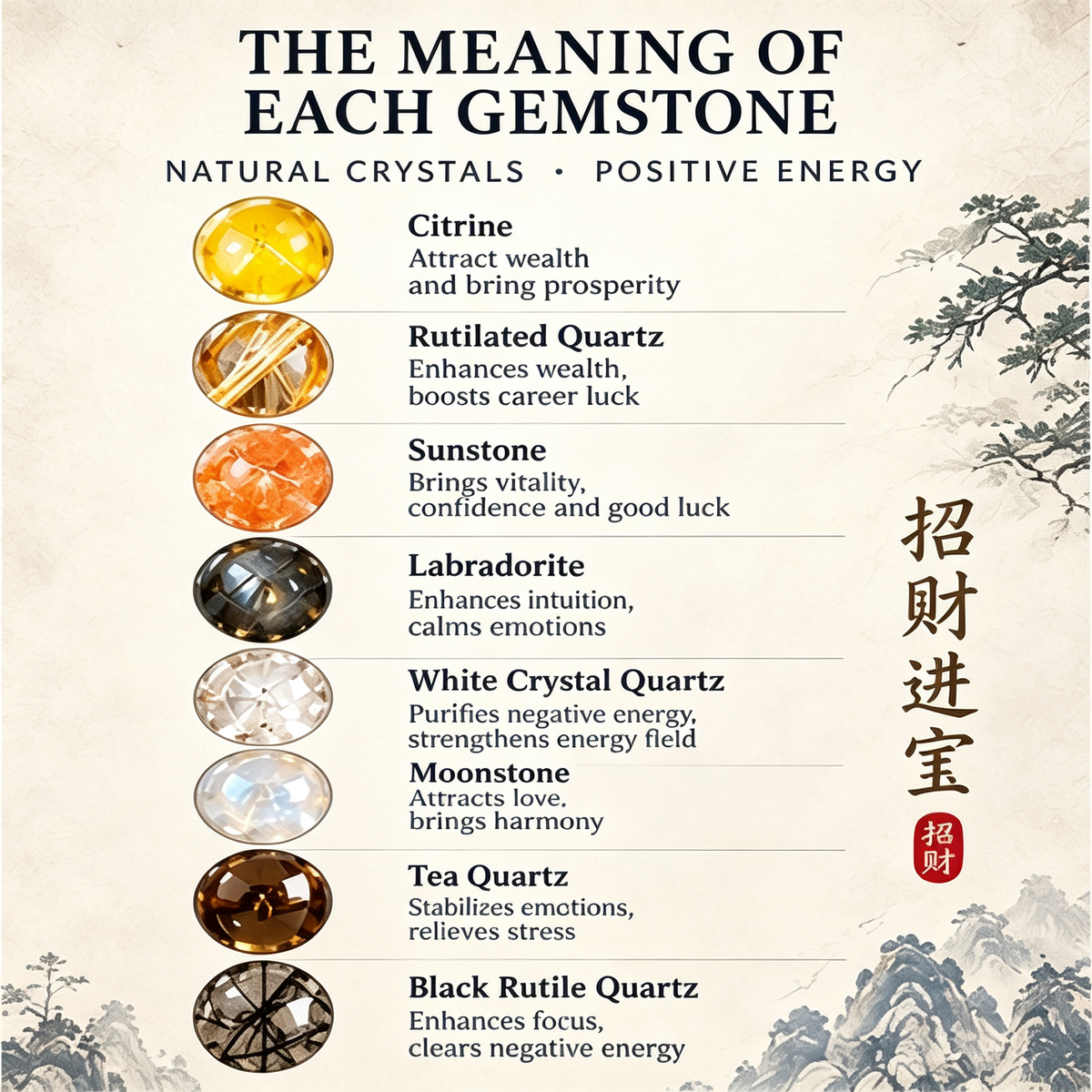 Five Elements Earth Crystal Wealth Bracelet | Natural Citrine Sunstone Feng Shui Jewelry