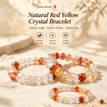 Natural Red & Yellow Faceted Crystal Bracelet