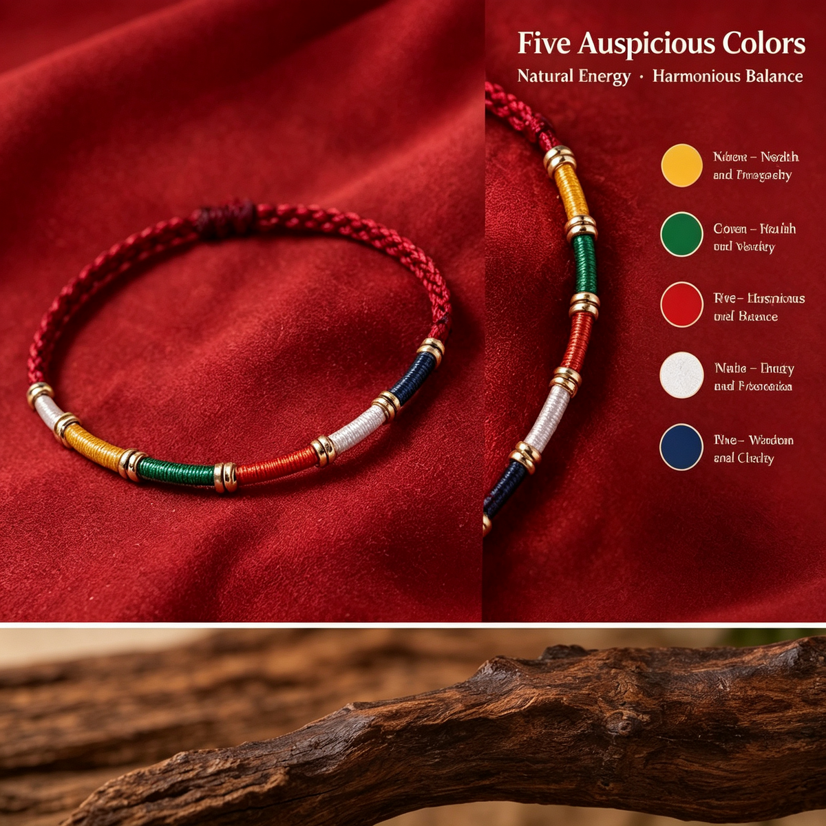 Five-Color Fortune String Bracelet – Protection, Blessings & Good Luck