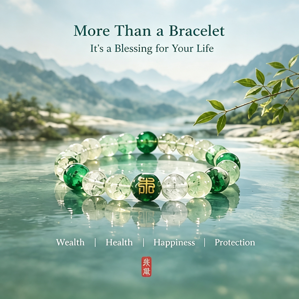 Five Elements Wood Crystal Wealth Bracelet | Natural Gemstone Feng Shui Jewelry
