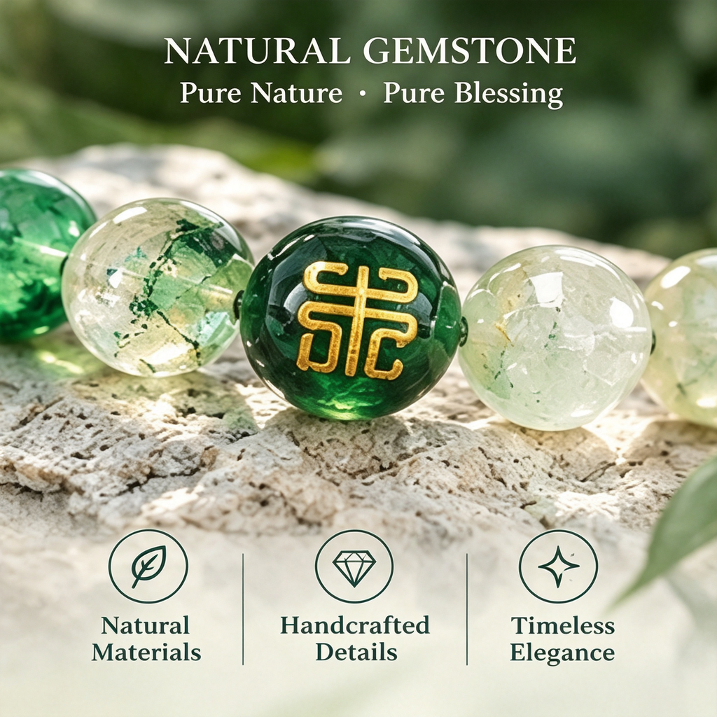 Five Elements Wood Crystal Wealth Bracelet | Natural Gemstone Feng Shui Jewelry