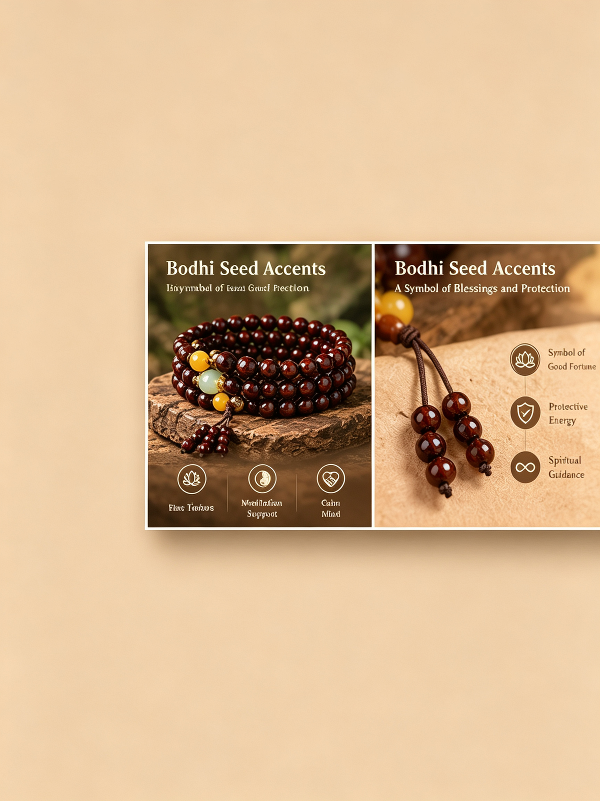 108 Small Leaf Purple Sandalwood Prayer Beads Mala Bracelet